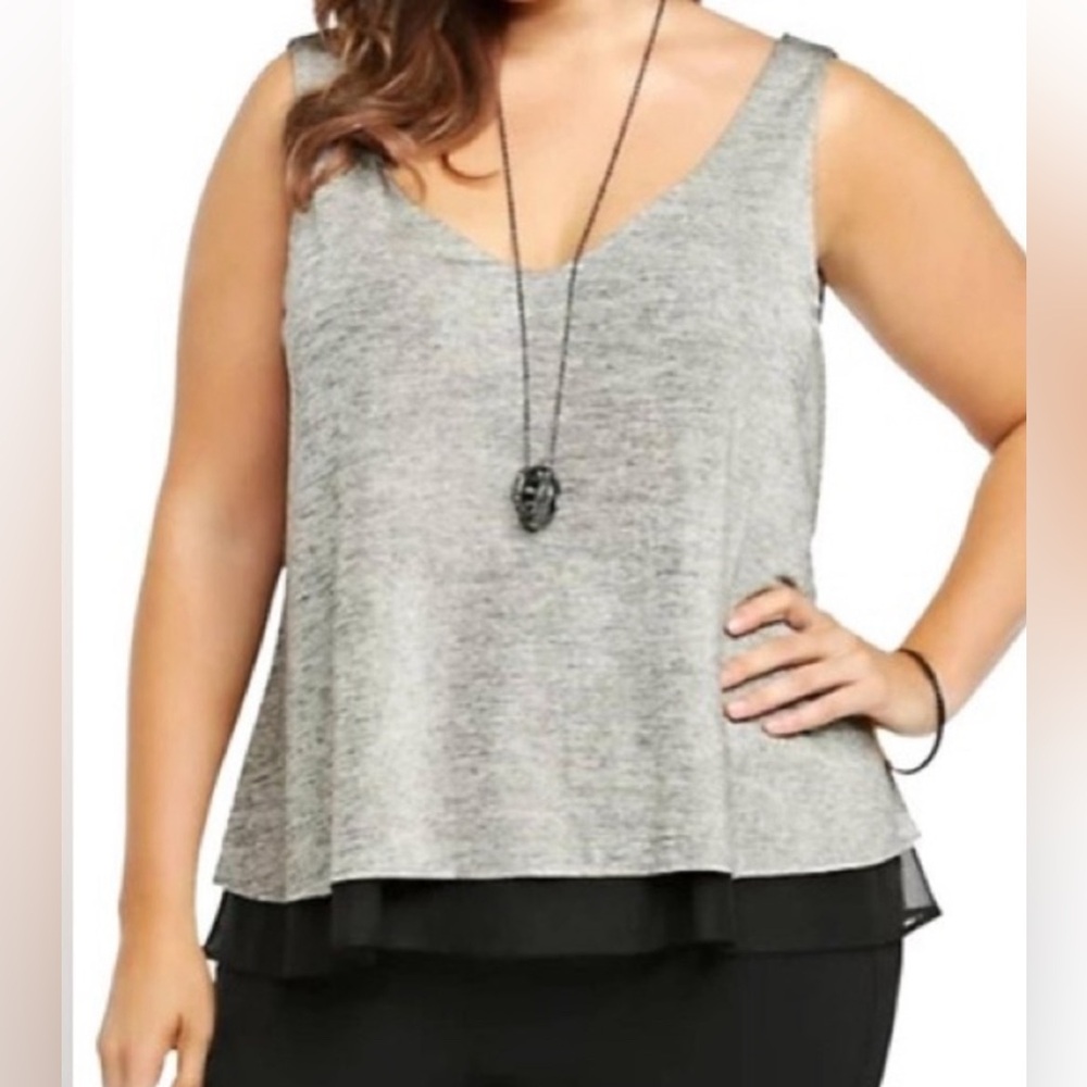 Torrid Gold and Black Shimmer Overlay Shell Top Tank Size 2X